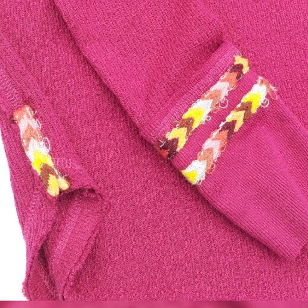 Free People "Rainbow" Embroidered Thermal Top - Picture 6 of 8